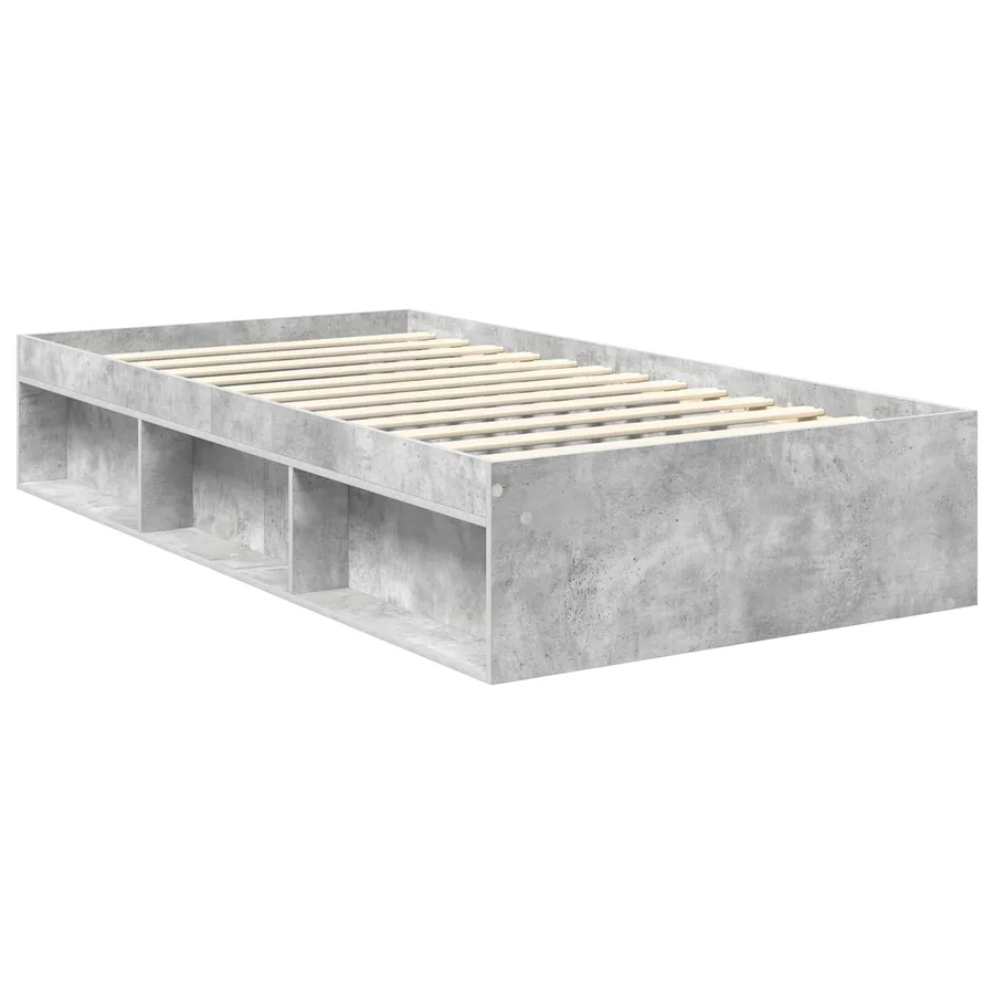 Cadre de lit Gris Béton 100 x 200 cm Pin massif - 5