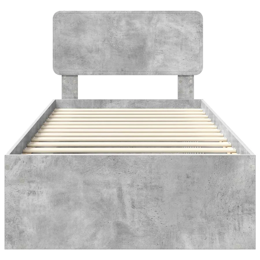 Cadre de lit Gris Béton 100 x 200 cm Pin massif - 7