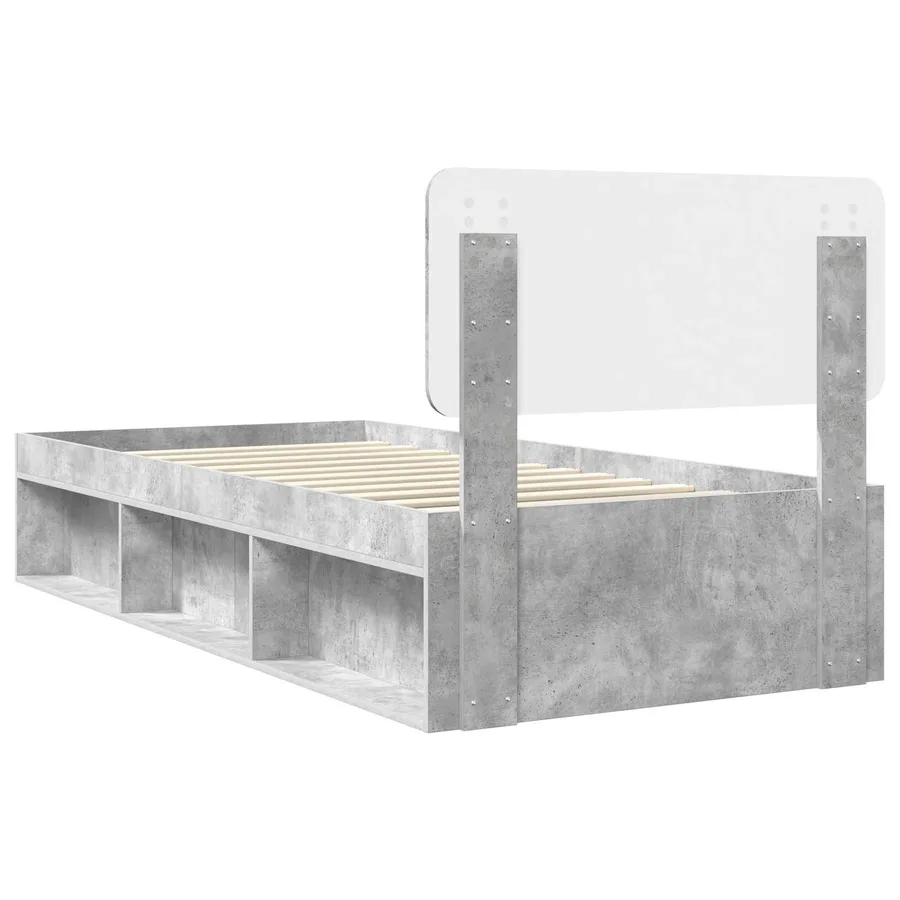 Cadre de lit Gris Béton 100 x 200 cm Pin massif - 9