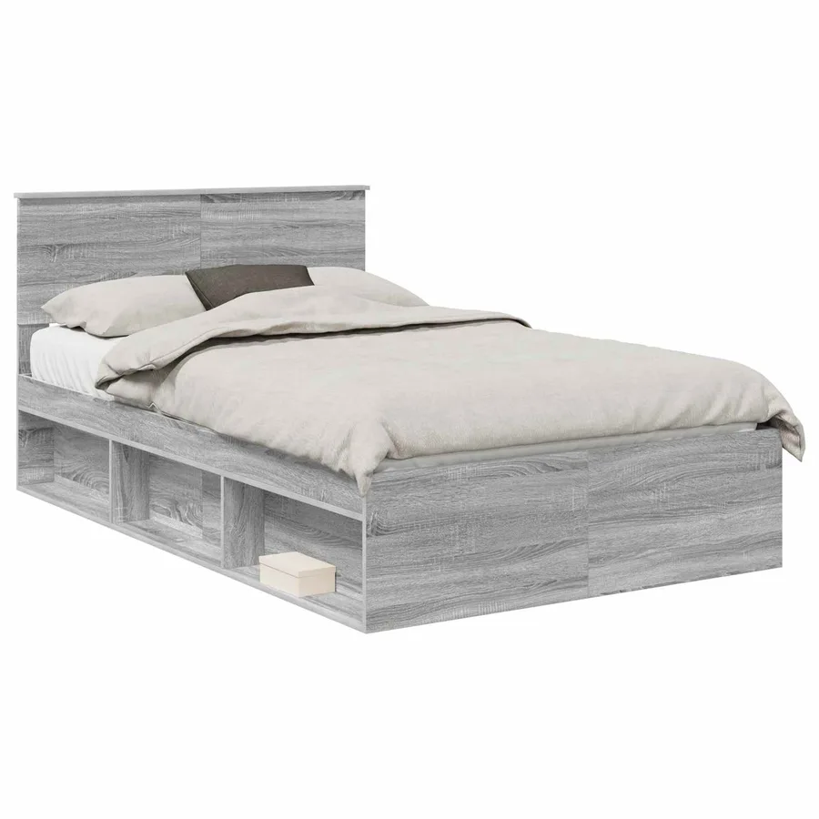 Cadre de lit Gris Sonoma 120 x 200 cm Pin massif - 2