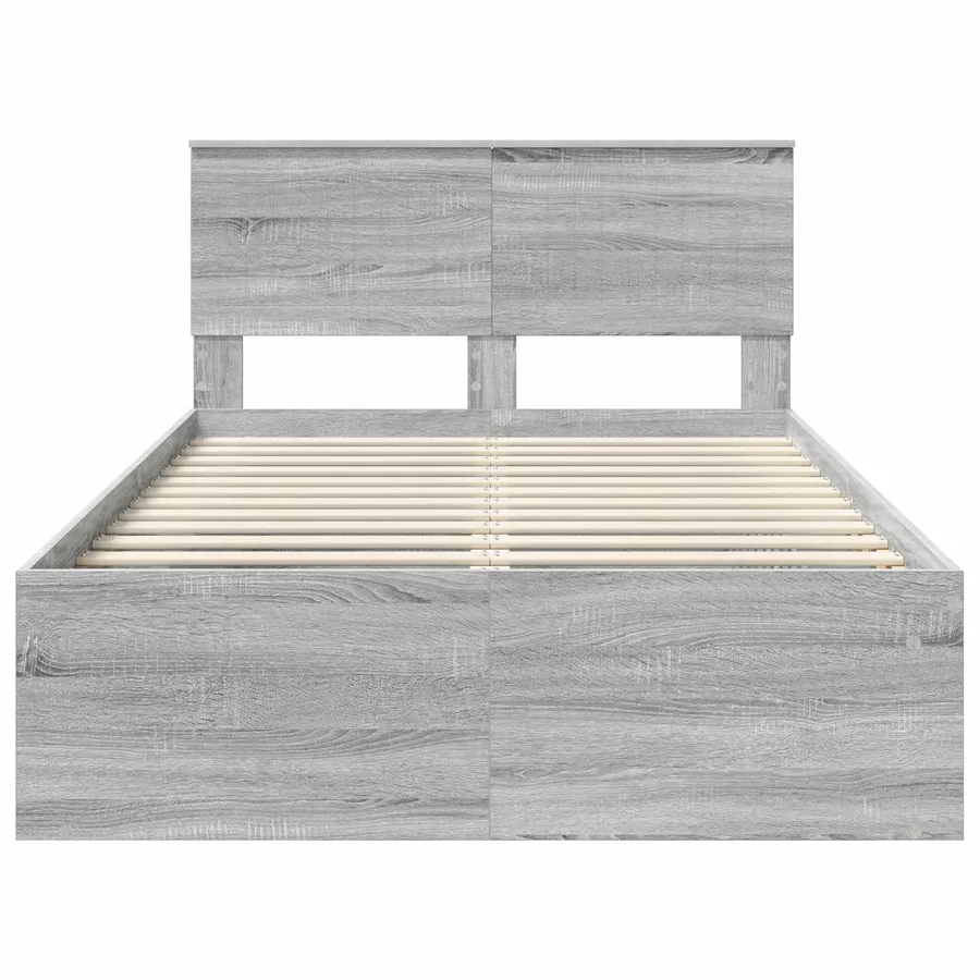 Cadre de lit Gris Sonoma 120 x 200 cm Pin massif - 7