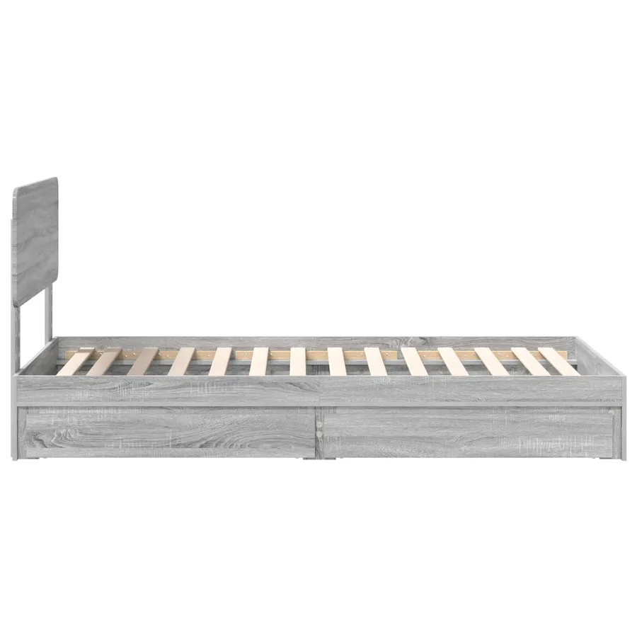 Lit de Rangement Gris Sonoma 100 x 200 cm Bois d'ingénierie - 9