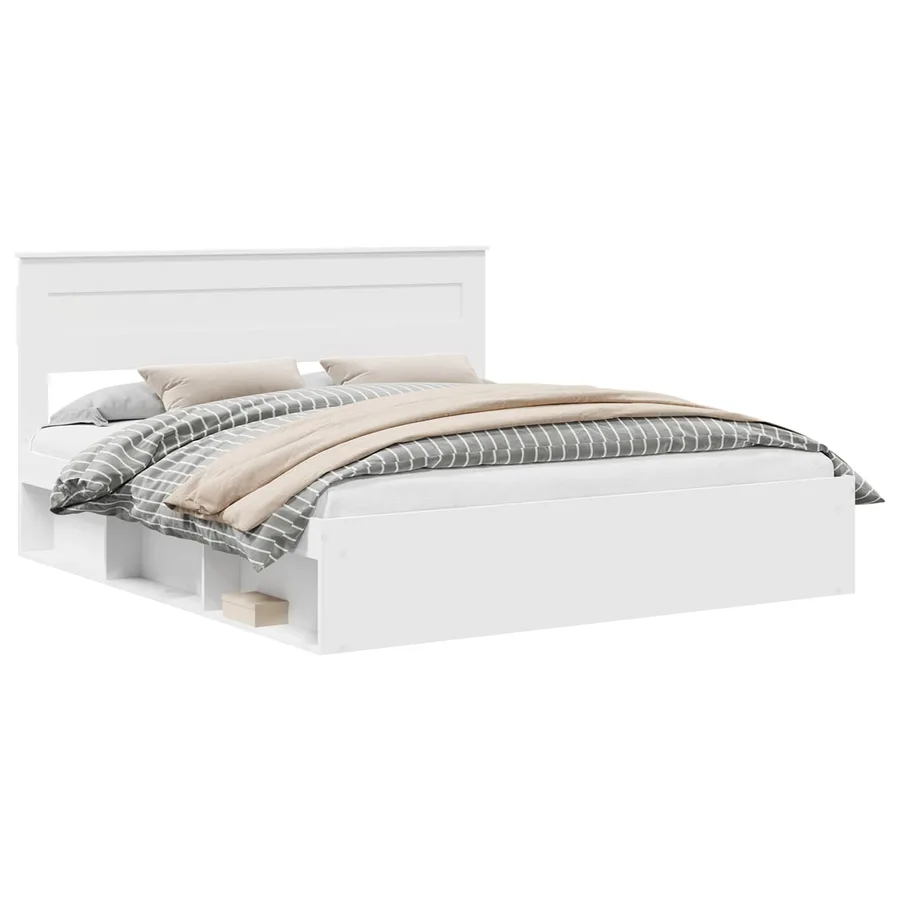 Cadre de lit Blanc 180 x 200 cm Bois de pin massif - 2