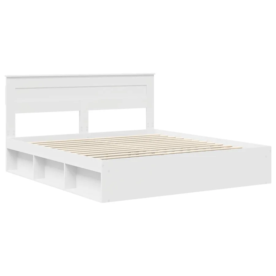 Cadre de lit Blanc 180 x 200 cm Bois de pin massif - 4