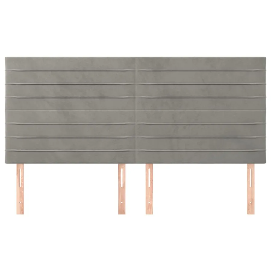 Tête de lit Gris clair 160x5x118/128 cm Velours - 3