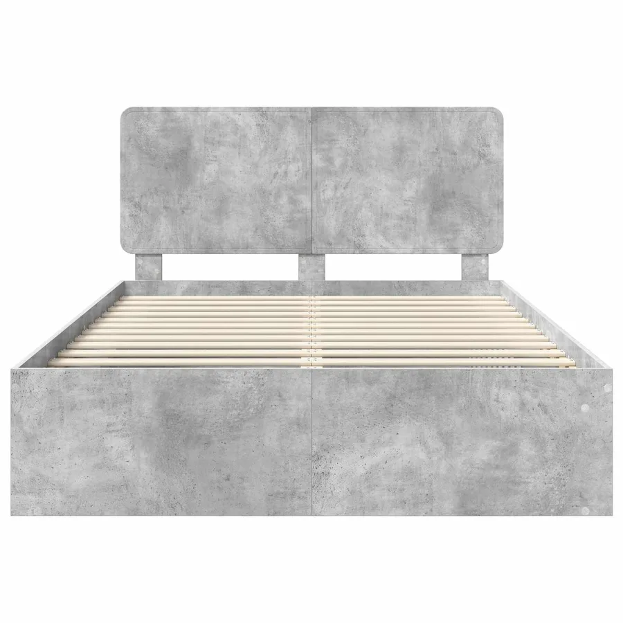 Cadre de lit Gris Béton 150 x 200 cm Bois de pin massif - 7