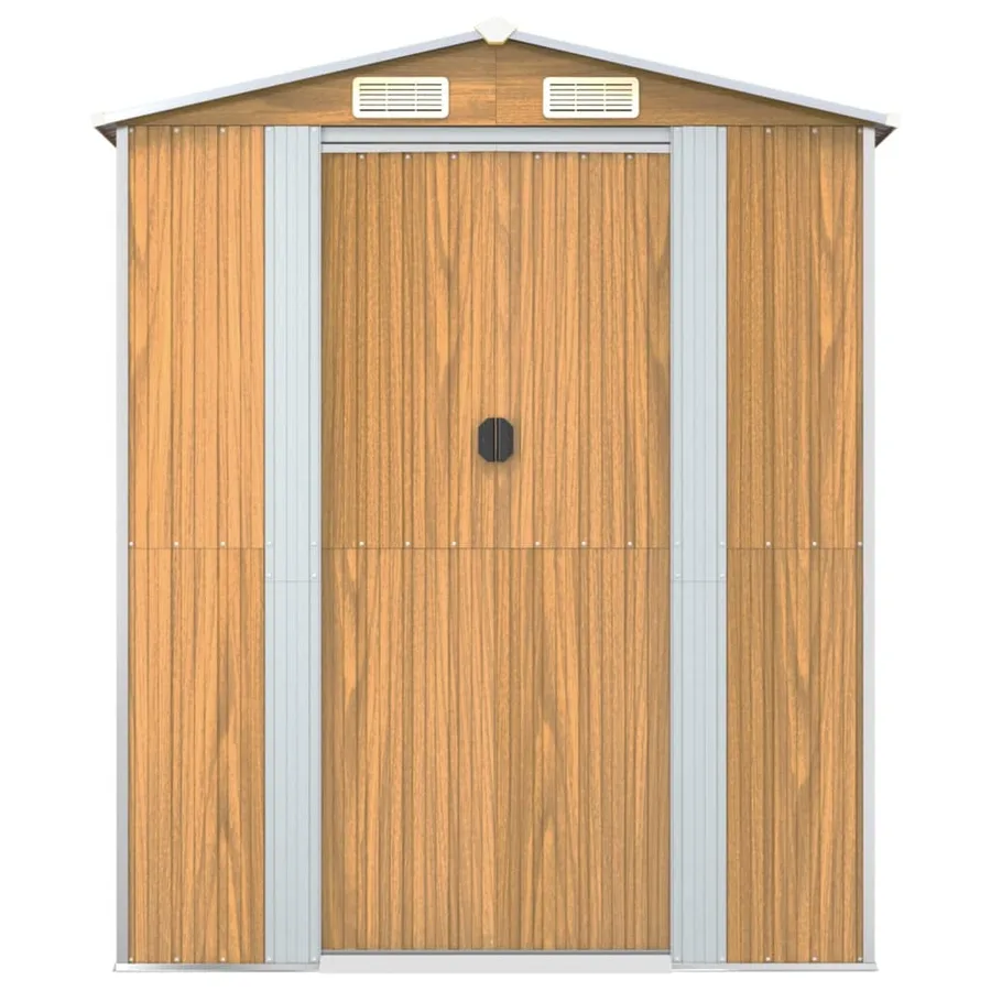 Abri de jardin Marron clair 192x772x223 cm Acier galvanisé - 4