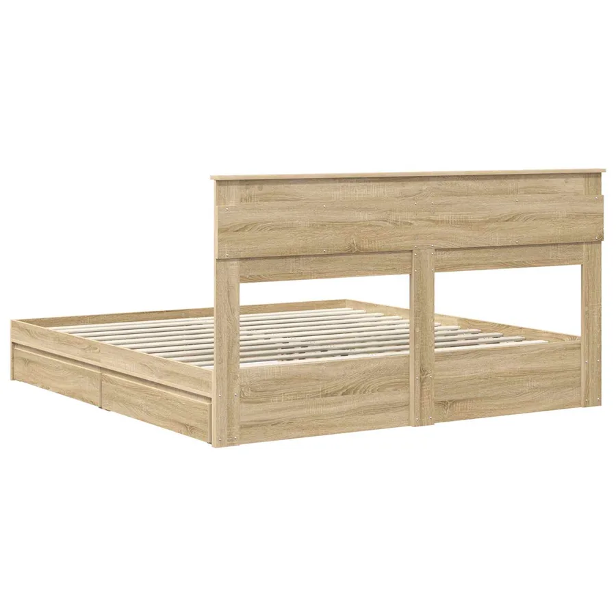 Lit de Rangement Chêne Sonoma 180 x 200 cm Bois d'ingénierie - 8