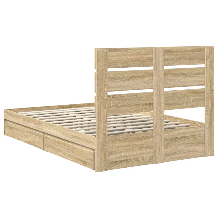 Lit de Rangement Chêne Sonoma 120 x 200 cm Bois d'ingénierie - 10