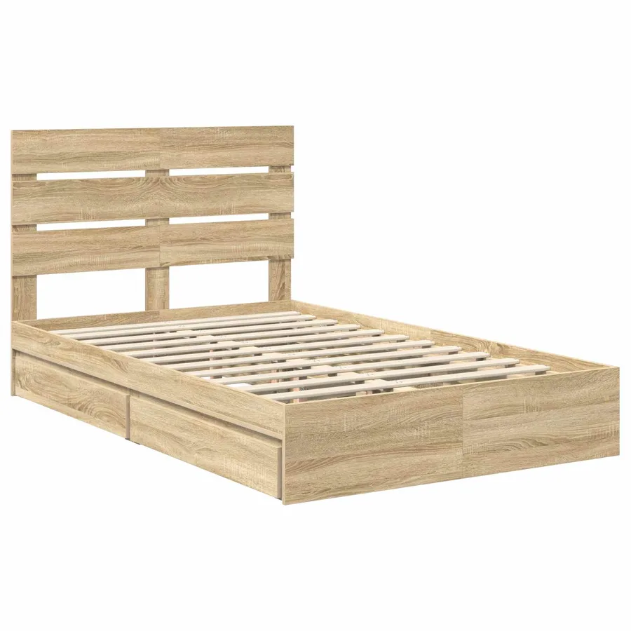 Lit de Rangement Chêne Sonoma 120 x 200 cm Bois d'ingénierie - 4