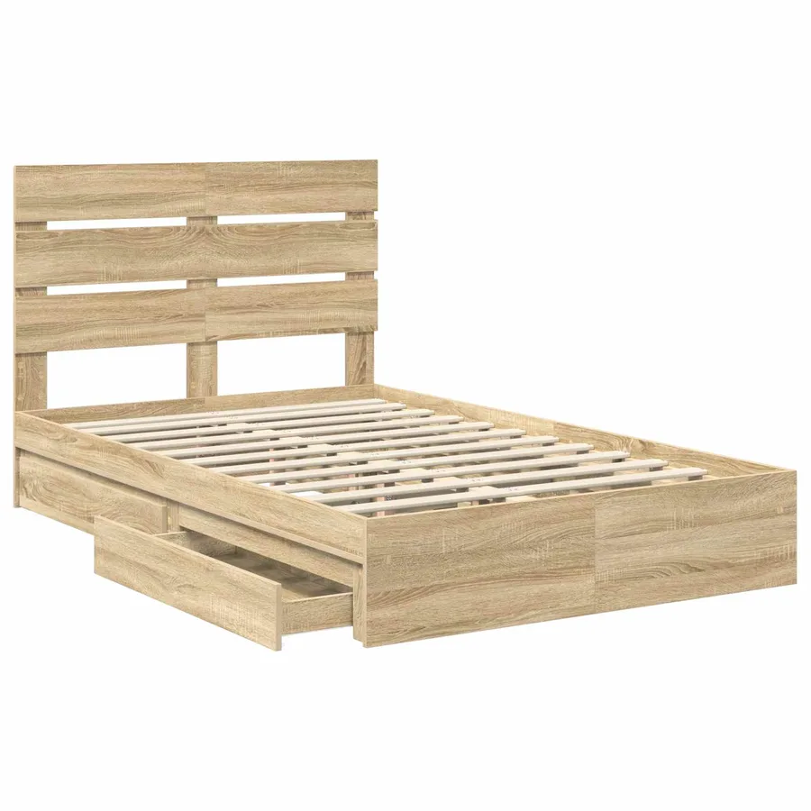 Lit de Rangement Chêne Sonoma 120 x 200 cm Bois d'ingénierie - 5