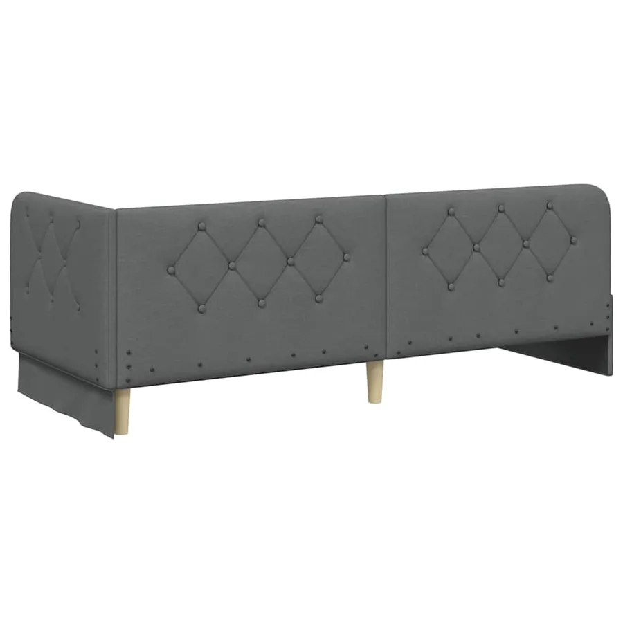 Cadre de lit d'angle Gris foncé 80 x 200 cm tissu - 7