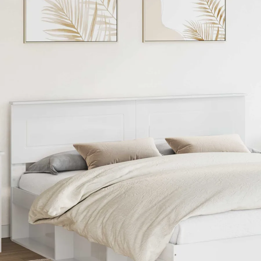 Tête de lit Blanc Brillant Bois d'ingénierie