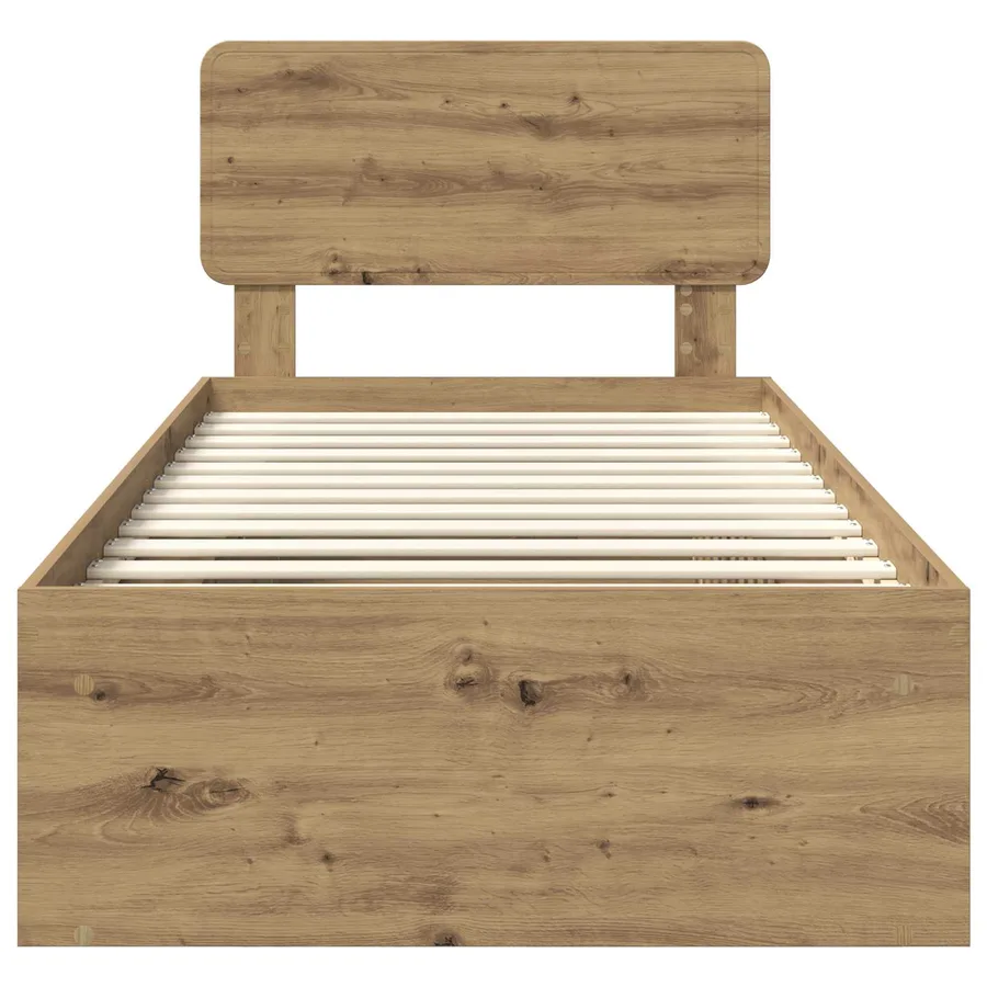 Cadre de lit Chêne artisan 100 x 200 cm Pin massif - 7