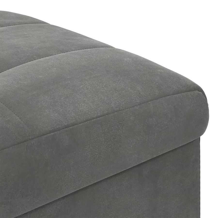 Pouf de rangement Gris foncé 40 x 40 x 45 cm Velours - 7