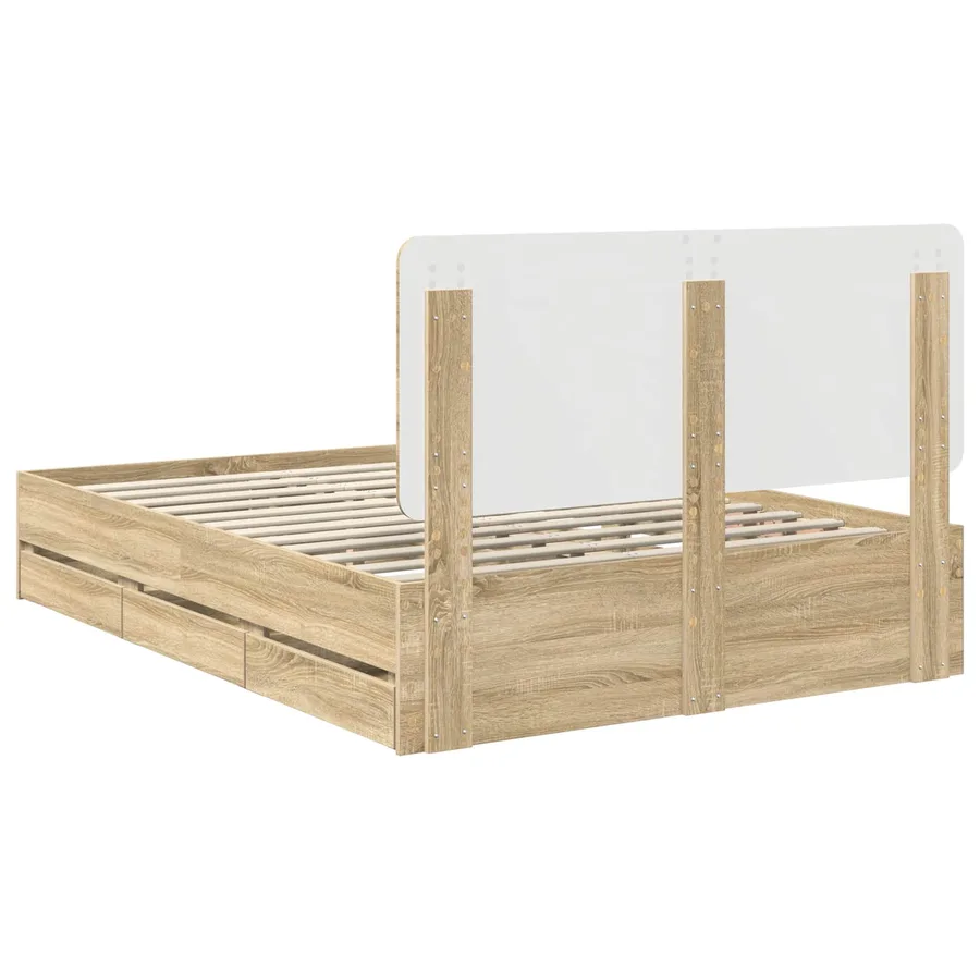 Cadre de lit Chêne Sonoma 150 x 200 cm Bois Ingénierie - 10