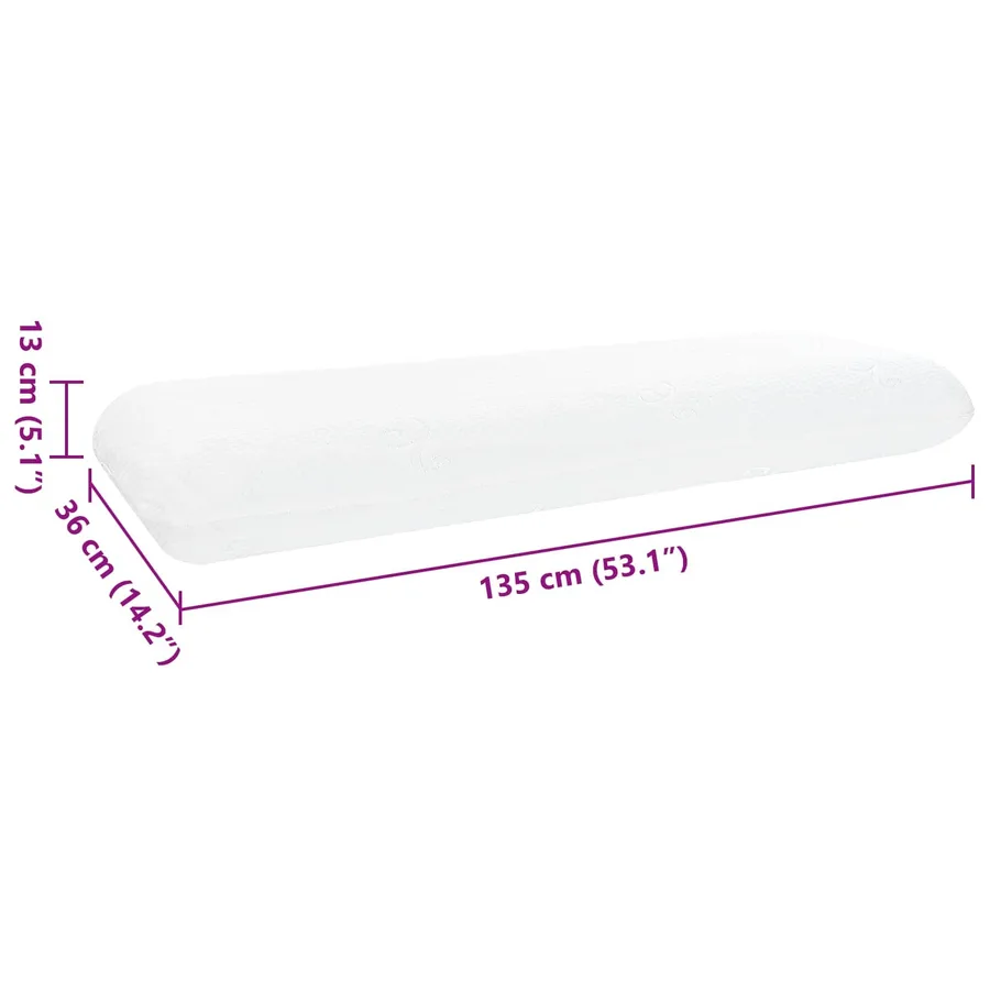 Coussin de sommeil Uni Blanc 135 x 36 x 13 cm - 8
