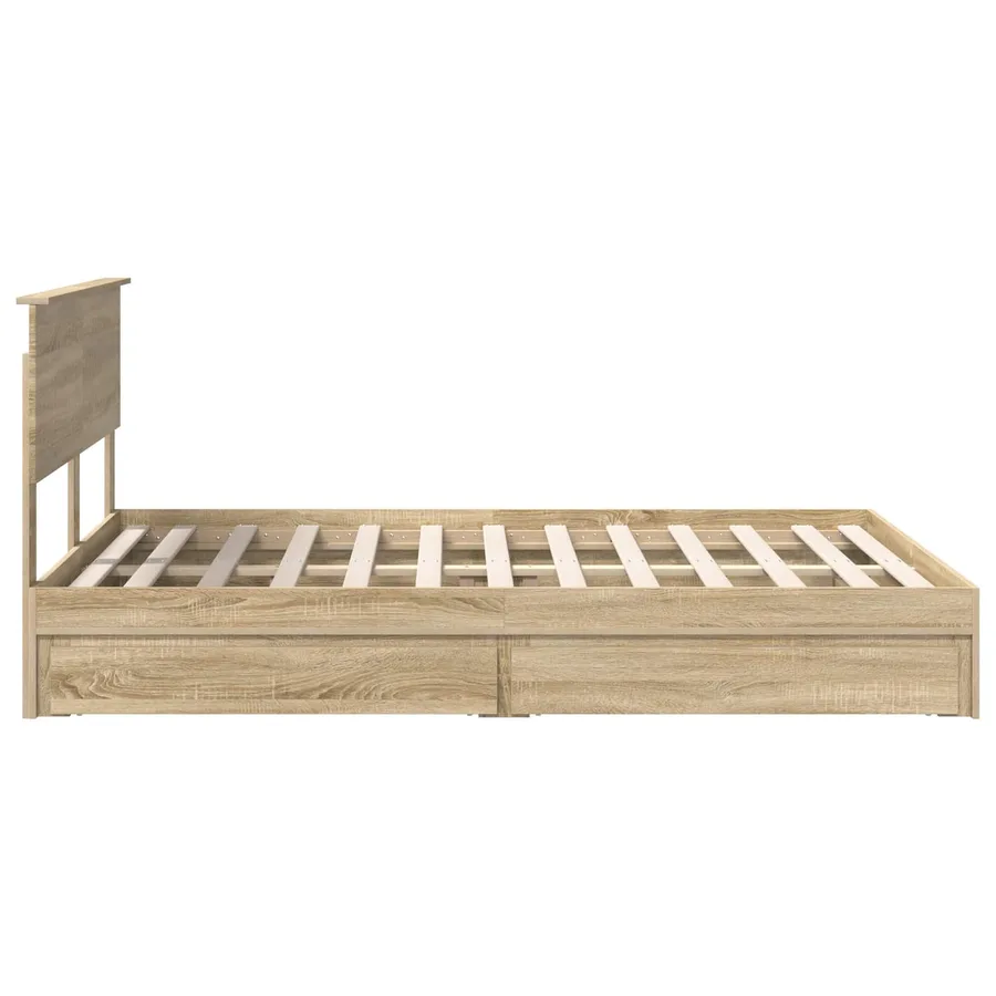 Lit de Rangement Chêne Sonoma 140 x 200 cm Bois d'ingénierie - 9