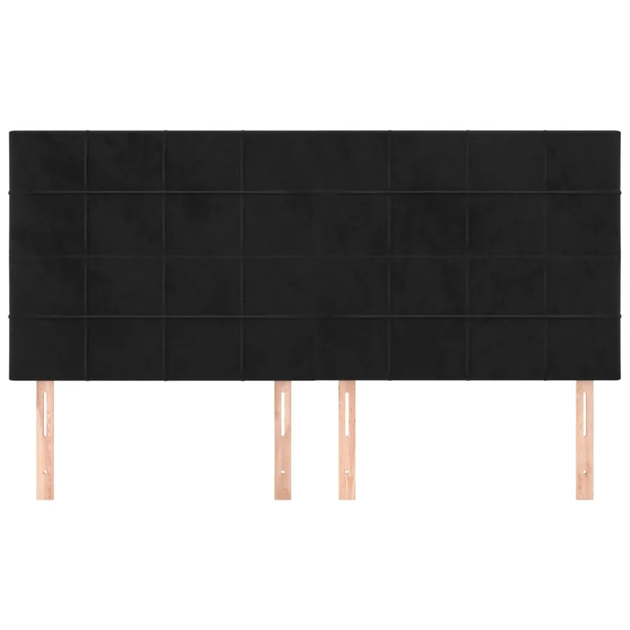 Tête de lit Noir 200x5x118/128 cm Velours - 3