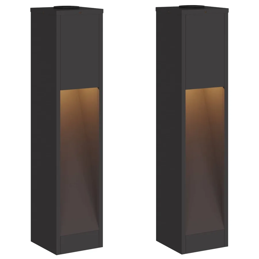 Lumière de Chemin LED Solaire 2 pcs Blanc chaud 18 x 18 x 80 cm - 2