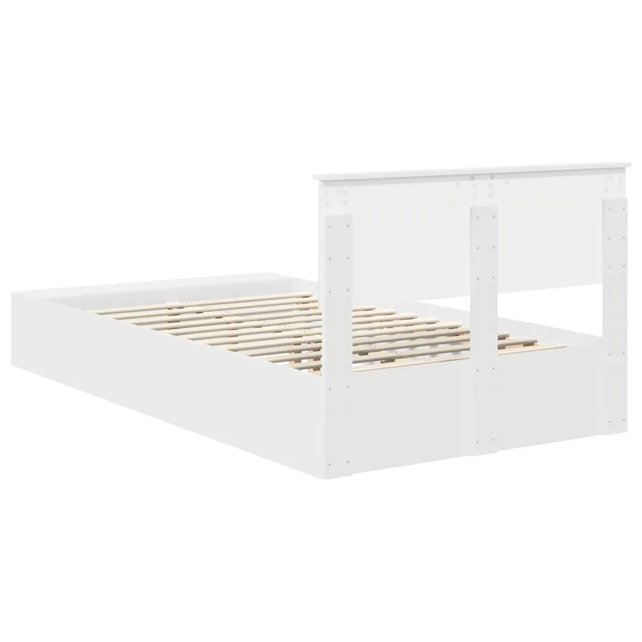 Cadre de lit avec étagère Blanc 135 x 190 cm Bois d'ingénierie - 9