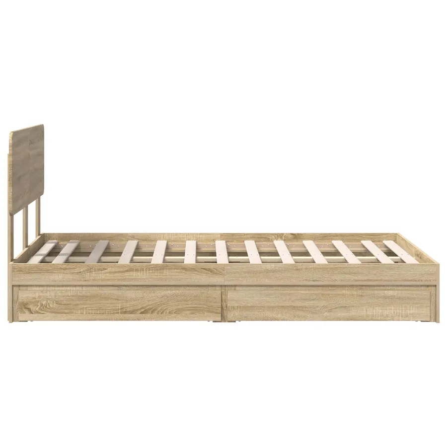 Lit de Rangement Chêne Sonoma 135 x 190 cm Bois d'ingénierie - 9
