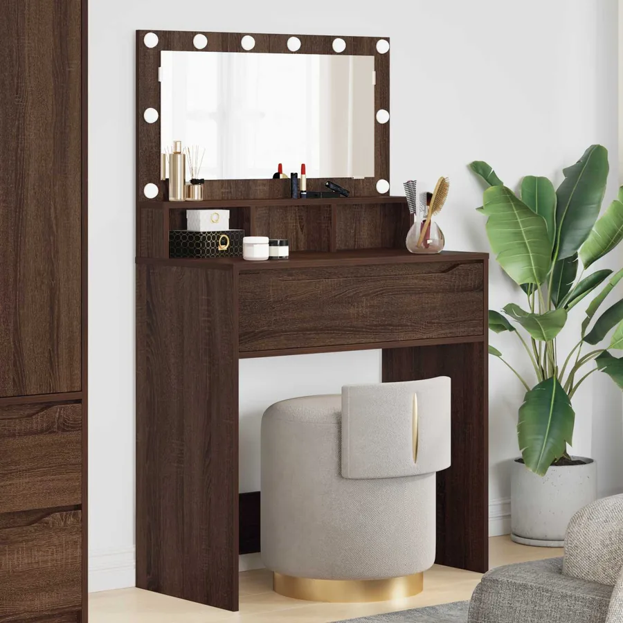 Tables de maquillage pour chambre Chêne brun 80 x 39,6 x 135 cm