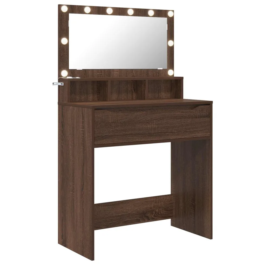 Tables de maquillage pour chambre Chêne brun 80 x 39,6 x 135 cm - 2