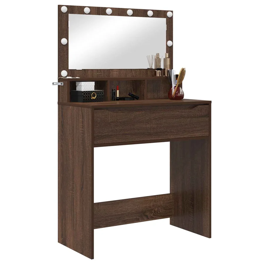 Tables de maquillage pour chambre Chêne brun 80 x 39,6 x 135 cm - 3