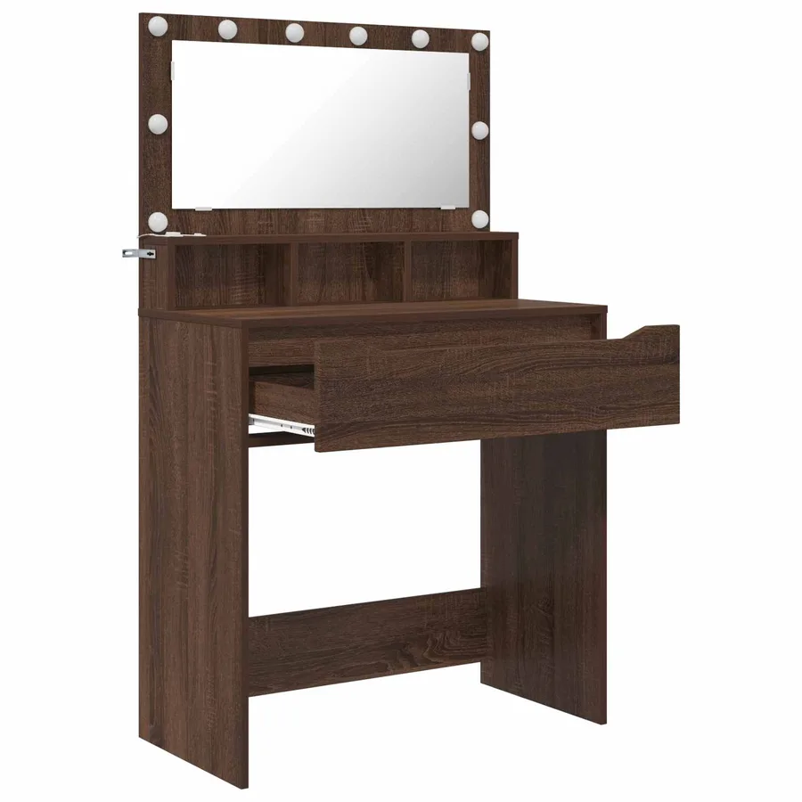 Tables de maquillage pour chambre Chêne brun 80 x 39,6 x 135 cm - 5
