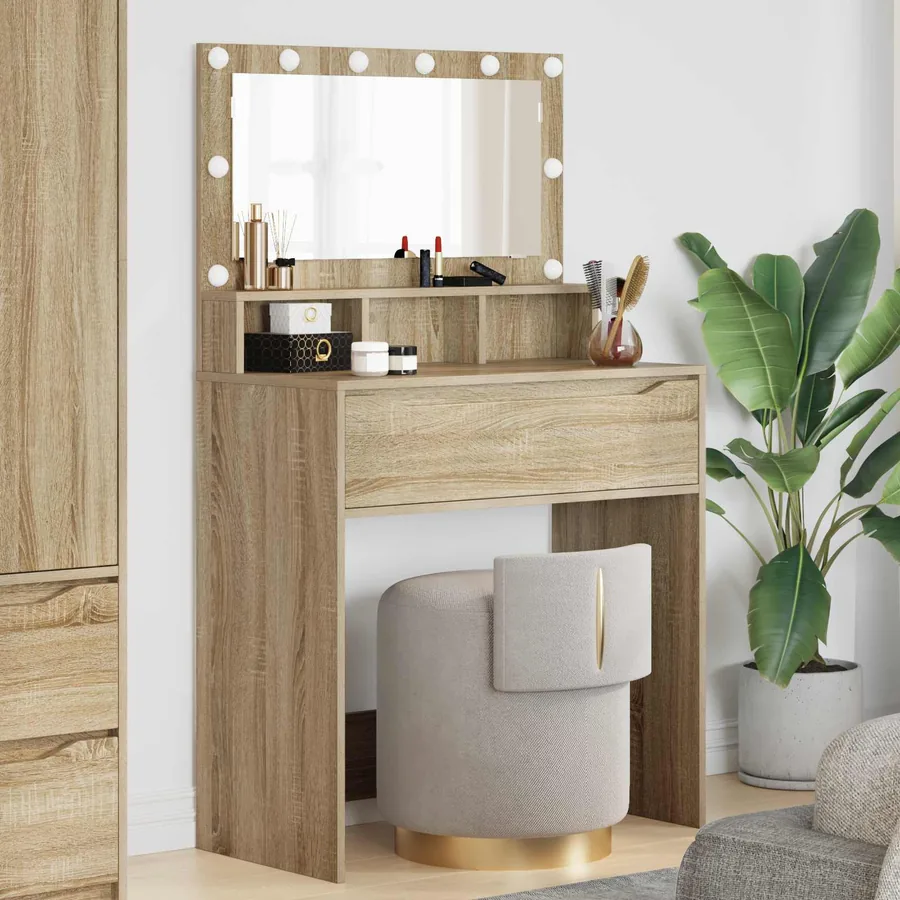 Tables de maquillage pour chambre avec tiroir Chêne Sonoma