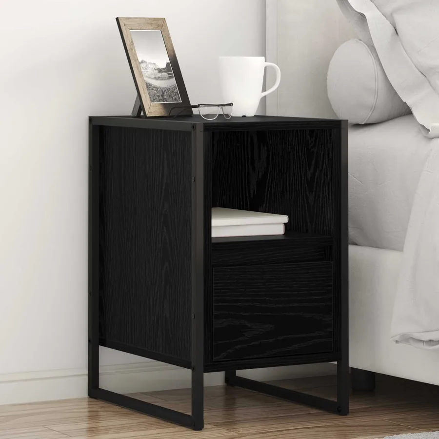 Table de chevet Chêne noir 39,5 x 30 x 50 cm Bois d'ingénierie