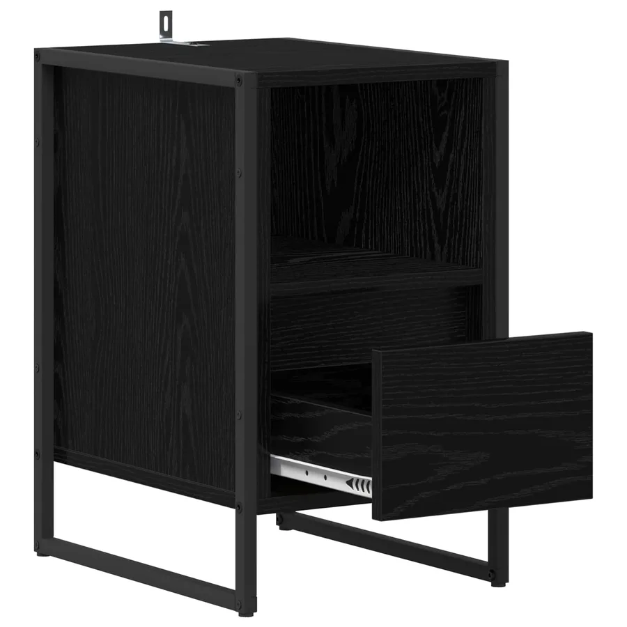 Table de chevet Chêne noir 39,5 x 30 x 50 cm Bois d'ingénierie - 5