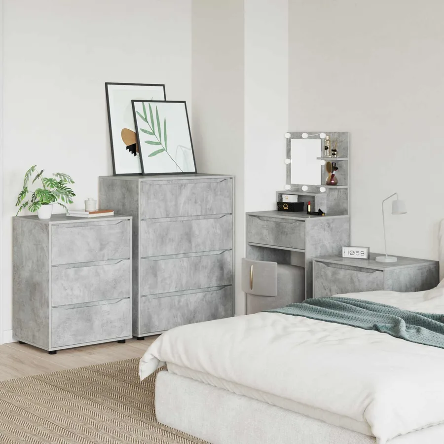Armoires de rangement Gris béton 80 x 48 x 105 cm - 4