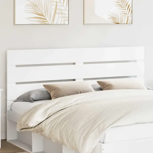 Tête de lit Blanc Bois d'ingénierie