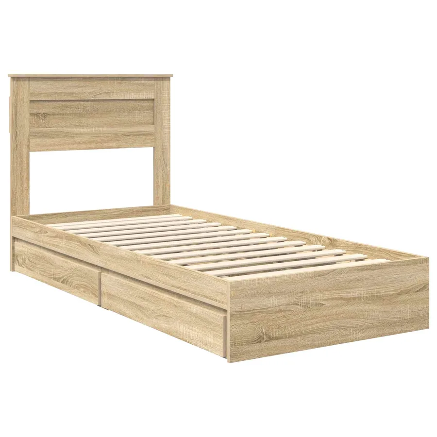 Lit de Rangement Chêne Sonoma 90 x 190 cm Bois d'ingénierie - 4
