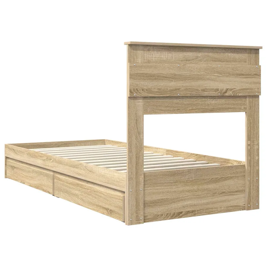 Lit de Rangement Chêne Sonoma 90 x 190 cm Bois d'ingénierie - 8