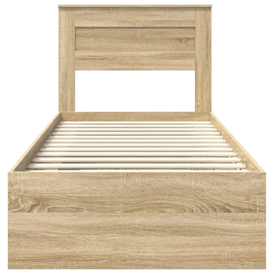Cadre de lit Chêne Sonoma 90 x 200 cm Bois de pin massif - 7