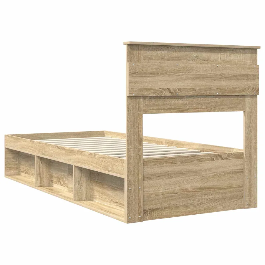 Cadre de lit Chêne Sonoma 90 x 200 cm Bois de pin massif - 9