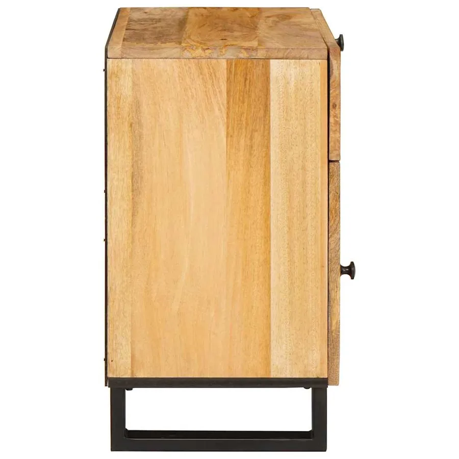 Cabinet de chevet Naturel 50 x 33 x 60 cm Bois de mangue massif - 4