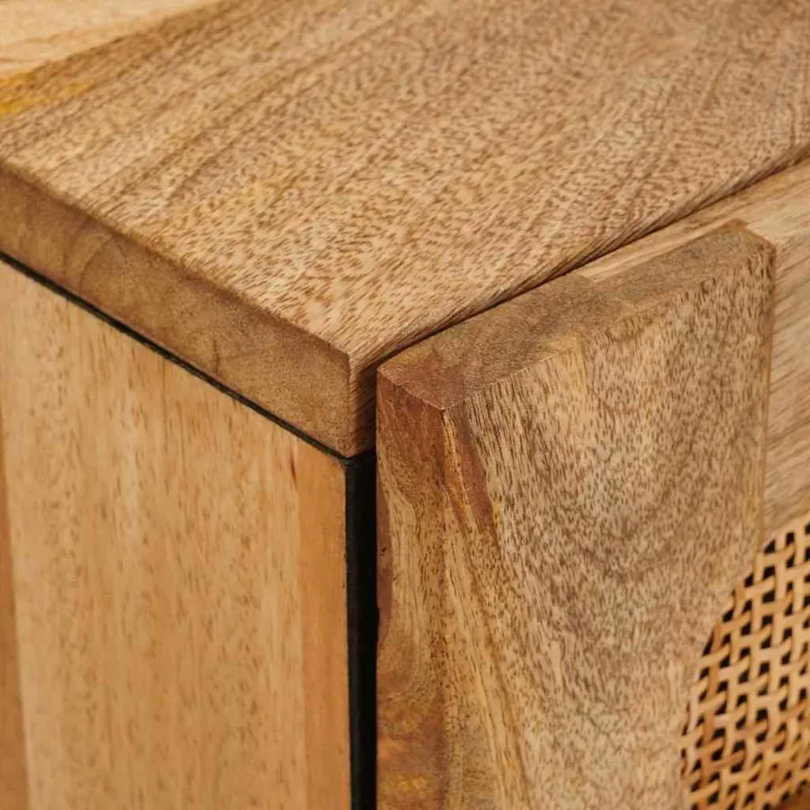Cabinet de chevet Naturel 50 x 33 x 60 cm Bois de mangue massif - 6