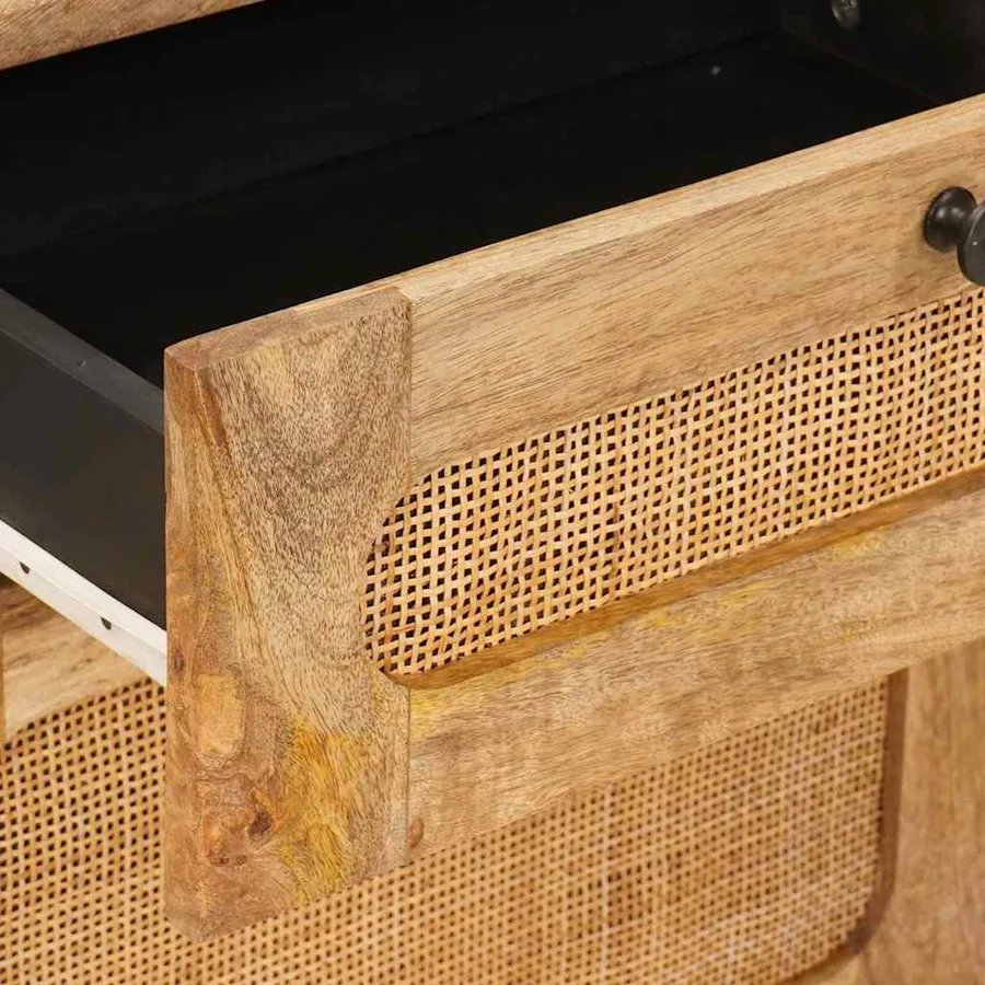 Cabinet de chevet Naturel 50 x 33 x 60 cm Bois de mangue massif - 7