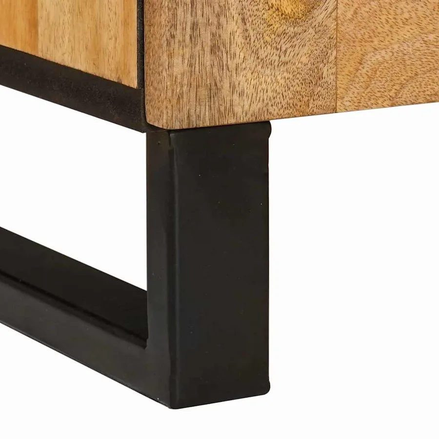 Cabinet de chevet Naturel 50 x 33 x 60 cm Bois de mangue massif - 8