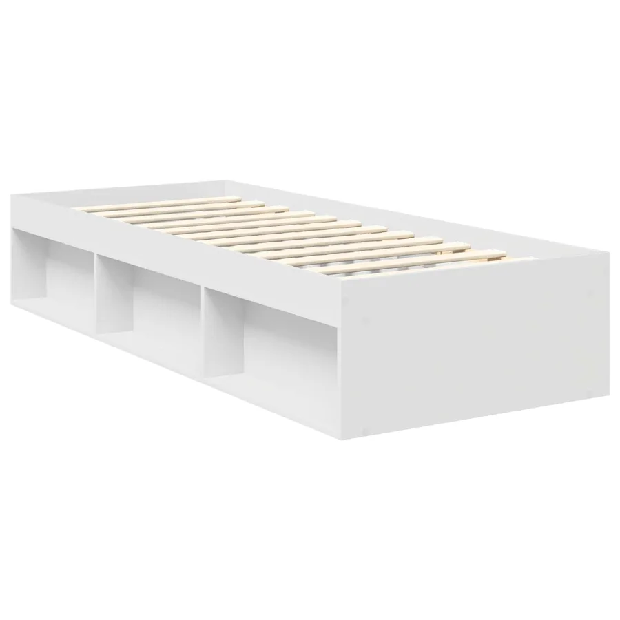 Cadre de lit avec tête de lit Blanc 75 x 190 cm Pin massif - 5