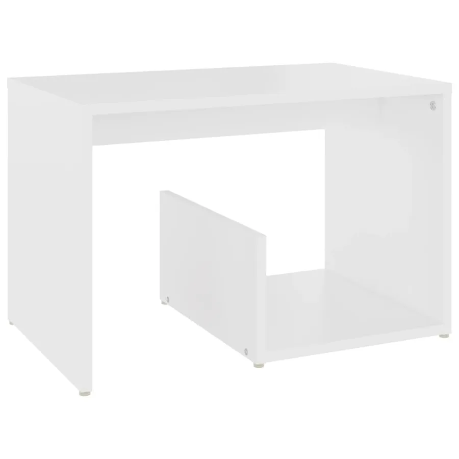 Table d'appoint blanc 59x36x38 cm bois d'ingénierie - 2