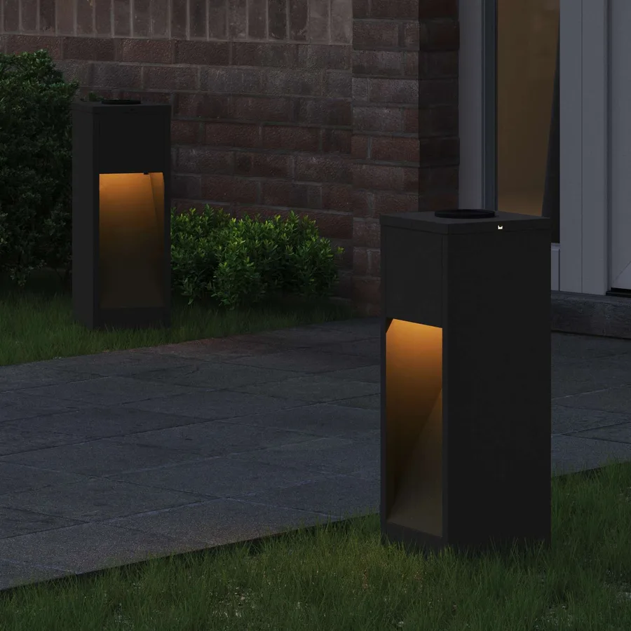 Lumière de Chemin LED Solaire 2 pcs Blanc chaud 18 x 18 x 50 cm - 3