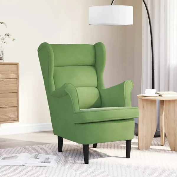 Fauteuil vert clair velours