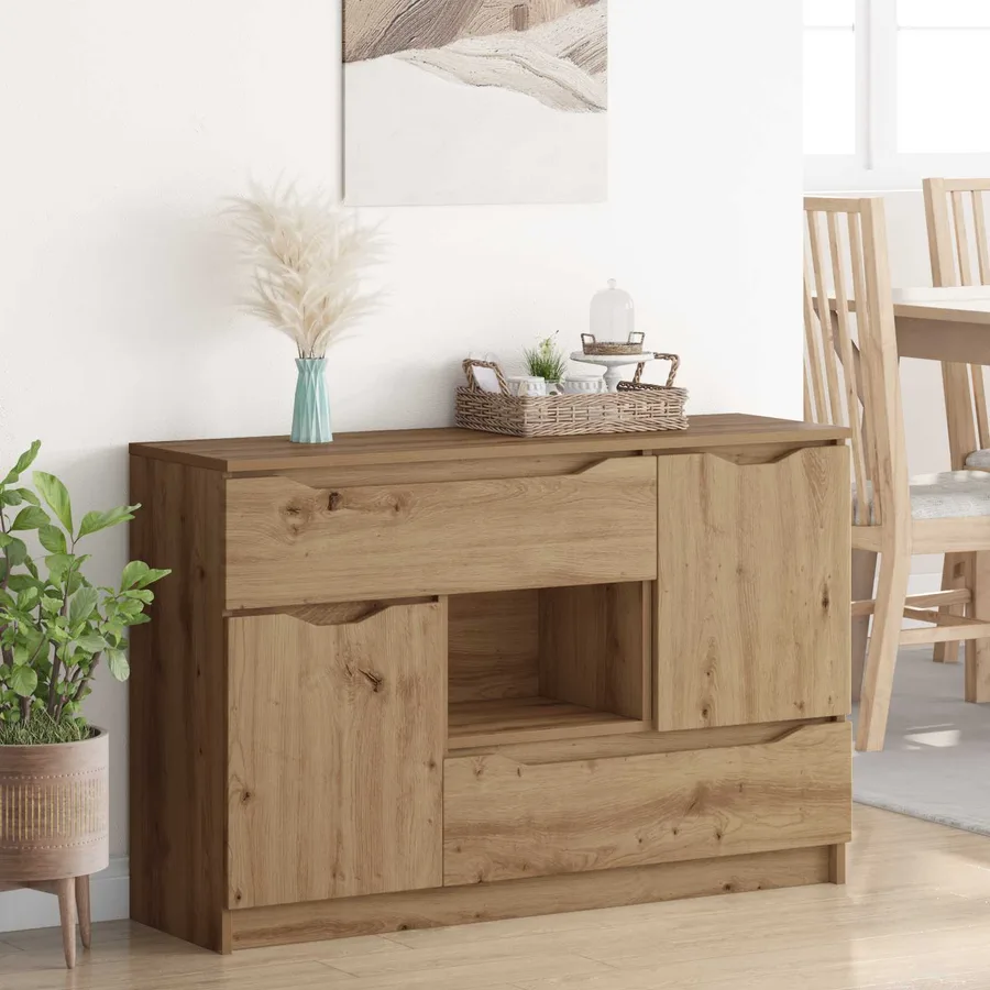 Buffet Chêne artisanal 100 x 30 x 65,6 Bois d'ingénierie - 4