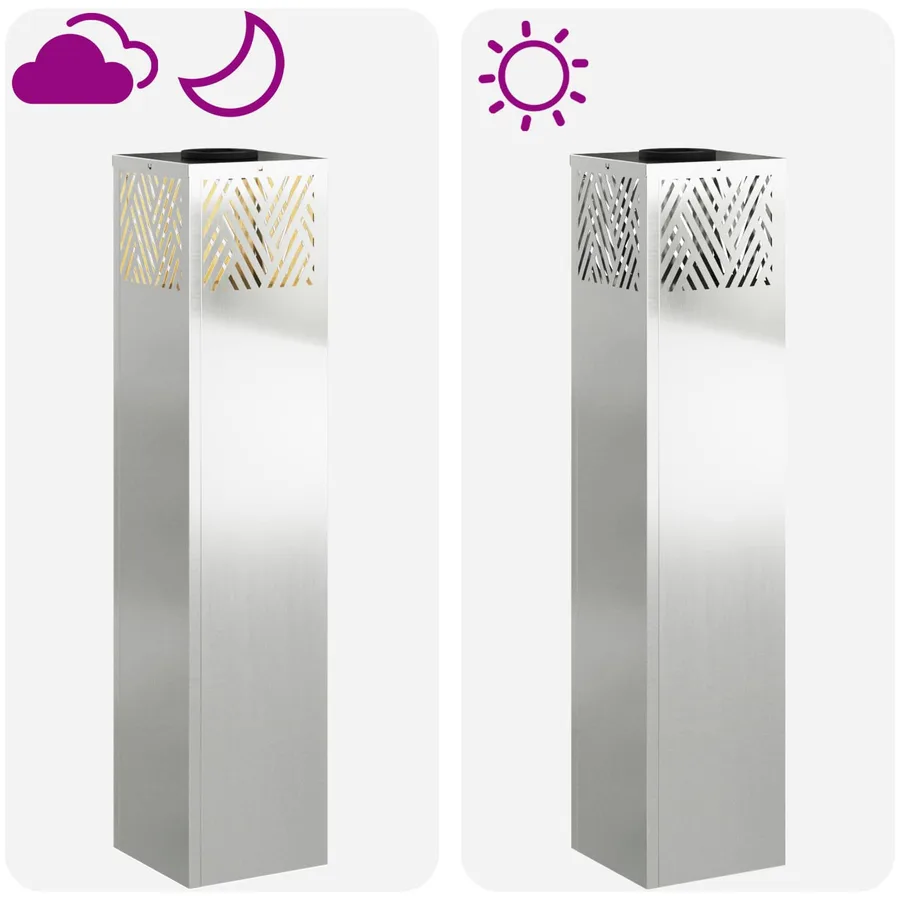 Lumière de chemin LED solaire 2 pcs Blanc chaud 18 x 18 x 80 cm - 13
