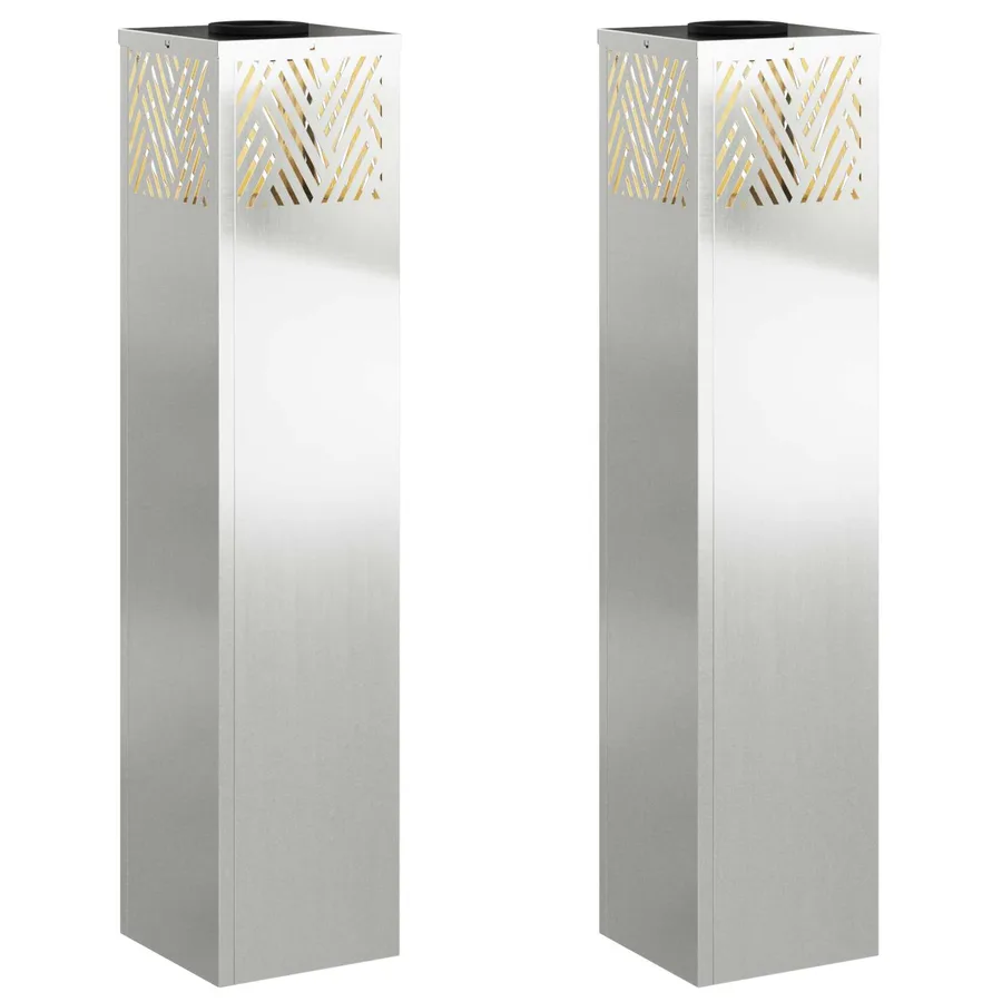 Lumière de chemin LED solaire 2 pcs Blanc chaud 18 x 18 x 80 cm - 2